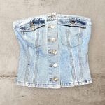  Top jeans denim abbottonatura fashion jeans con elastico sul retro disponibile taglie M-L-XL