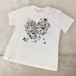  T-shirt puro cotone con stampa taglia unica Over