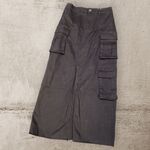  LONGUETTE CARGO in caldo cotone elasticizzato con spacco cerniera e bottone