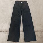  JEANS COTONE PALAZZO orlo taglio vivo con tasche applicate davanti e dietro