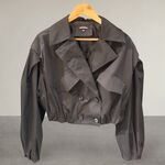  TRENCH COAT con elastico in vita ,doppio petto con collo revers, maniche a sbuffo