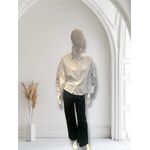 BLU OLTRE CAMICIA COTONE 100% con maniche ricamate e strass applicati ,collo ,polsini ,bottoni