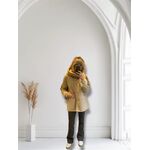  ECO SHEEP con cappuccio , inserti in ecopelle, interno in eco pelliccia ,bottoni e tasche asola a filo