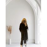  ECO PELLICCIA LUNGA  con cappuccio ,interno in eco montone e tasche a filo