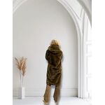  ECO PELLICCIA LUNGA  con cappuccio ,interno in eco montone e tasche a filo