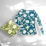  MAGLIA IN MISTO CASHEMER MANICA LUNGA FIORI disponibile fondo verde lime e verde