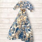  ABITO IN VISCOSA LUNGO FODERATO con rouge allo scollo manica tre quarti  fantasia