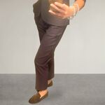 EFFETTI TAILLEUR in viscosa ed elastem ,giacca mono bottone ,pantalone taglio uomo color cioccolato