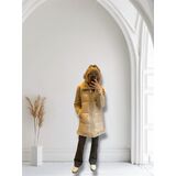  WOMEN’S DOWN JACKET con parti  in eco montone,collo con profili in eco pelliccia, zip e tasche a filo