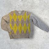 VICE VERSA MOHAIR WOOL SWEATER  GIROCOLLO lunghezza media fantasia a rombi anni 70