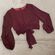 ASHLEY SRL ROMA CROP TOP MANICA LUNGA scollato dietro in georgette ,viscosa plissè ,manica lunga