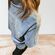  CAMICIA JEANS DENIM colletto polsino e doppia tasca applicata con strass sul davanti