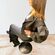  TRENCH COAT con elastico in vita ,doppio petto con collo revers, maniche a sbuffo