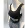 CROP TOP COTONE MILLERIGHE con fascia di strass sul davanti e coppette inserite