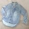  CAMICIA JEANS DENIM colletto polsino e doppia tasca applicata con strass sul davanti