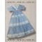 ASHLEY SRL ROMA DRESS LUNGO A BALZE in cotone 100% scollo a V mezza manica con ricami in filo beige